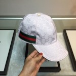 Gucci Original GG canvas baseball hat with Web White