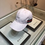 Gucci Original GG canvas baseball hat with Web White