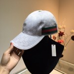 Gucci Original GG canvas baseball hat with Web White