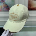 Prada Cotton Baseball Cap Beige