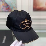 Prada Cotton Baseball Cap Black