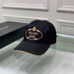 Prada Cotton Baseball Cap Black