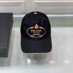 Prada Cotton Baseball Cap Black