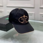 Prada Cotton Baseball Cap Black