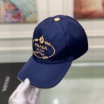 Prada Cotton Baseball Cap Blue