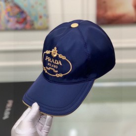 Prada Cotton Baseball Cap Blue