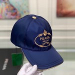 Prada Cotton Baseball Cap Blue