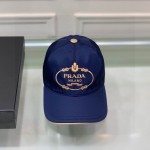 Prada Cotton Baseball Cap Blue