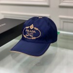 Prada Cotton Baseball Cap Blue