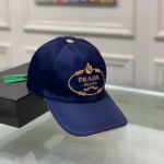 Prada Cotton Baseball Cap Blue