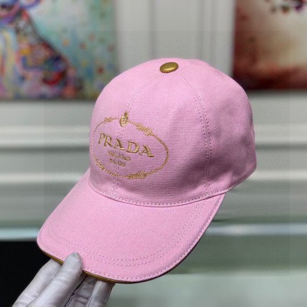 Prada Cotton Baseball Cap Pink