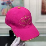 Prada Cotton Baseball Cap Rose