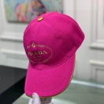 Prada Cotton Baseball Cap Rose