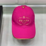 Prada Cotton Baseball Cap Rose