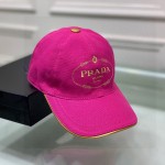 Prada Cotton Baseball Cap Rose