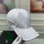 Prada Re-Nylon Baseball Cap White