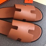 Hermes Men Izmir Sandals in Swift Leather Tan