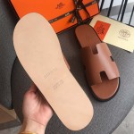 Hermes Men Izmir Sandals in Swift Leather Tan