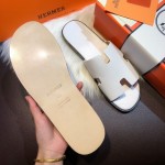 Hermes Men Izmir Sandals in Swift Leather White