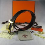 Hermes Reversible Togo Leather 38MM Belt Black