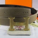 Hermes Reversible Togo Leather 38MM Belt Grey