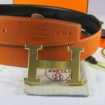 Hermes Reversible Togo Leather 38MM Belt Orange