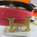 Hermes Reversible Togo Leather 38MM Belt Peach