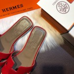 Hermes Women Oran Sandals in Epsom Leather Red