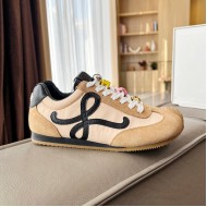 Replica Loewe Ballet Runner 2.0 in nylon and calfskin black/beige