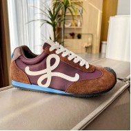 Replica Loewe Ballet Runner 2.0 in nylon and calfskin white/brown