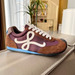 Replica Loewe Ballet Runner 2.0 in nylon and calfskin white/brown