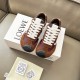 Replica Loewe Ballet Runner 2.0 in nylon and calfskin white/brown