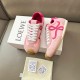 Replica Loewe Ballet Runner 2.0 in nylon and calfskin red/pink