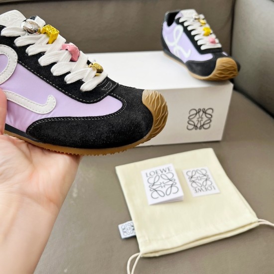 Replica Loewe Ballet Runner 2.0 in nylon and calfskin black/purple