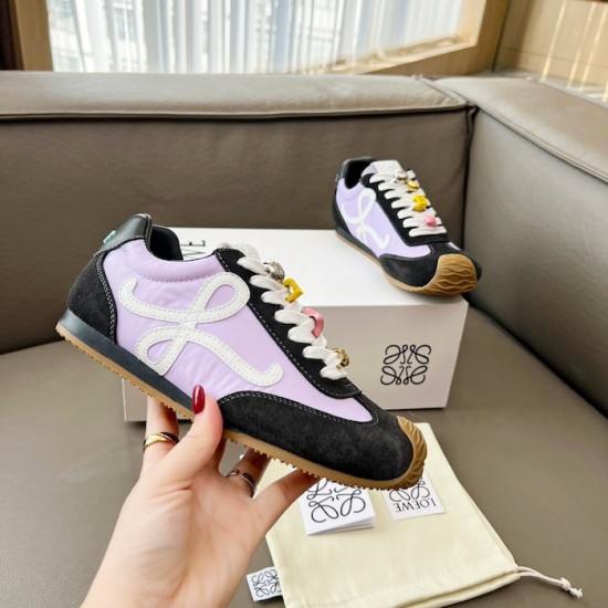 Replica Loewe Ballet Runner 2.0 in nylon and calfskin black/purple