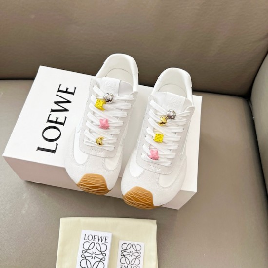 Replica Loewe Ballet Runner 2.0 in nylon and calfskin white/white