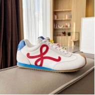 Replica Loewe Ballet Runner 2.0 in nylon and calfskin white/red/blue