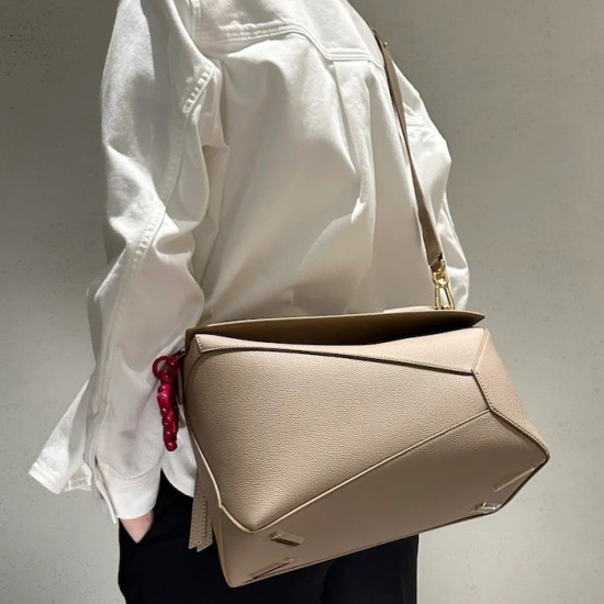 Replica Loewe Puzzle bag in soft grained calfskin beige