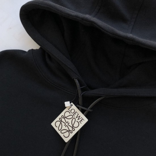 Replica Loewe Relaxed fit hoodie in black cotton