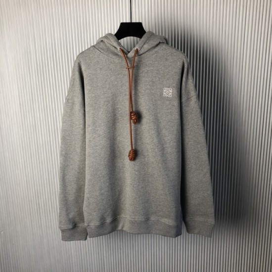 Replica Loewe Relaxed fit hoodie in cotton Grey