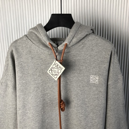 Replica Loewe Relaxed fit hoodie in cotton Grey