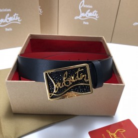 Christian Louboutin Men Ricky Belt Black / Gold