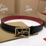 Christian Louboutin Men Ricky Belt Black / Gold