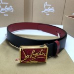 Christian Louboutin Men Ricky Belt Black / Red