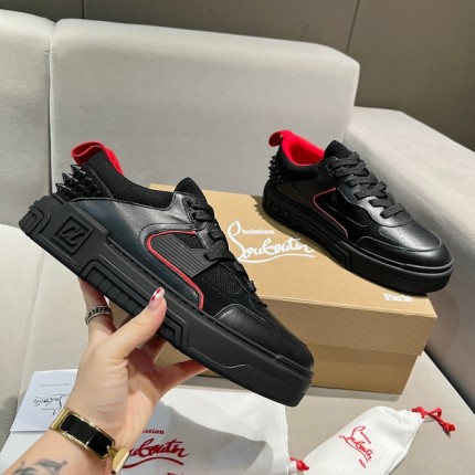 Christian Louboutin Astroloubi Black Calf Leather Sneaker