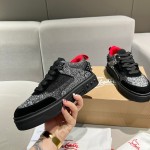 Christian Louboutin Astroloubi Black Strass Calf Leather Sneaker