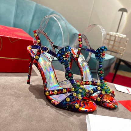 TOP QUALITY Christian Louboutin Goldora Sandal 100MM Mix Multi