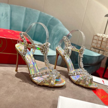 TOP QUALITY Christian Louboutin Goldora Sandal 100MM Gold