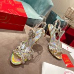 TOP QUALITY Christian Louboutin Goldora Sandal 100MM Gold