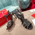 TOP QUALITY Christian Louboutin Goldora Sandal 100MM Black